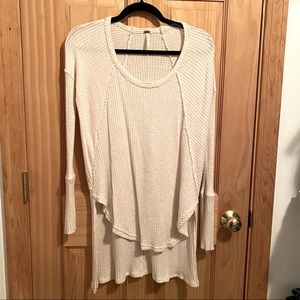 FP white thermal high low long sleeve